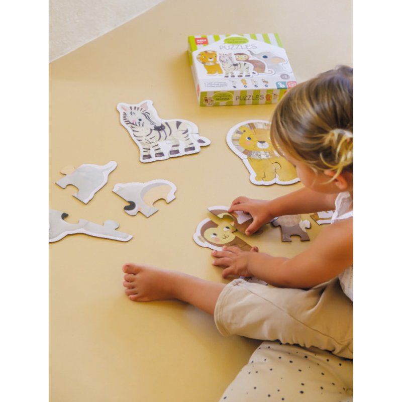 APLI kids kinderpuzzel Mijn eerste savanne, 16 stuks, karton 2 mm